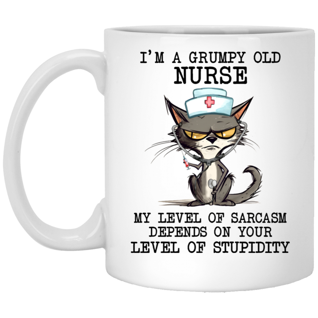 Grumpy Nurse 11 oz white mug