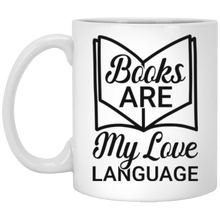 Load image into Gallery viewer, 11oz White Mug Books Love Language

