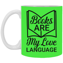Load image into Gallery viewer, 11oz White Mug Books Love Language
