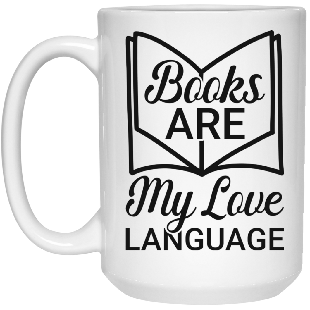 15 oz White Mug Books Love Language