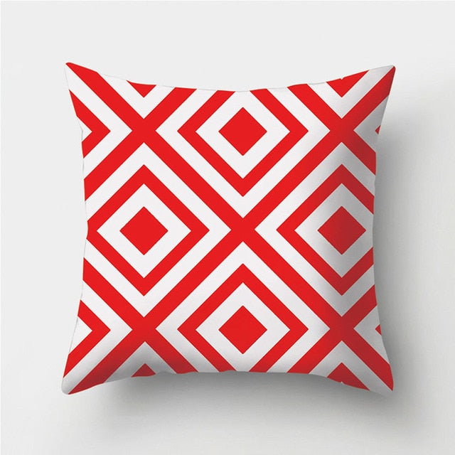 Red Striped Polyester Decorative Pillow Cover 45X45 Pillowcase Comfortable Pillow Case For Sofa Home Decor Pillow Covers 40548P