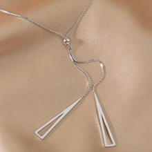 Load image into Gallery viewer, Silver Geometric Triangle Necklace
