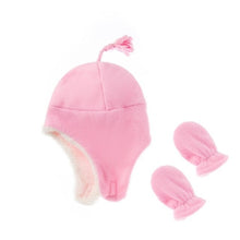 Load image into Gallery viewer, Winter Baby Boys Girls Hat Glove Set Infant Windproof Hat Ear Protection Solid Warm Toddler Boys Cap Suit Infant Accessories
