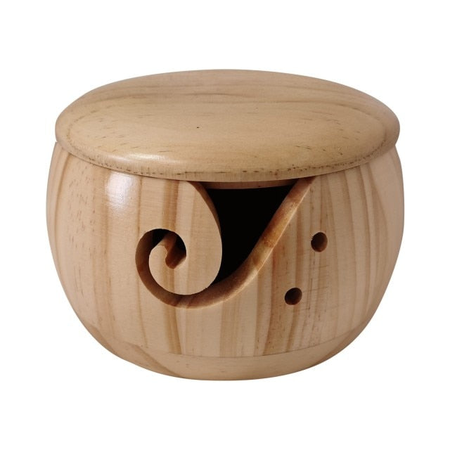 Natural Wooden Yarn Bowl