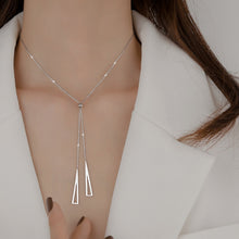 Load image into Gallery viewer, Silver Geometric Triangle Necklace
